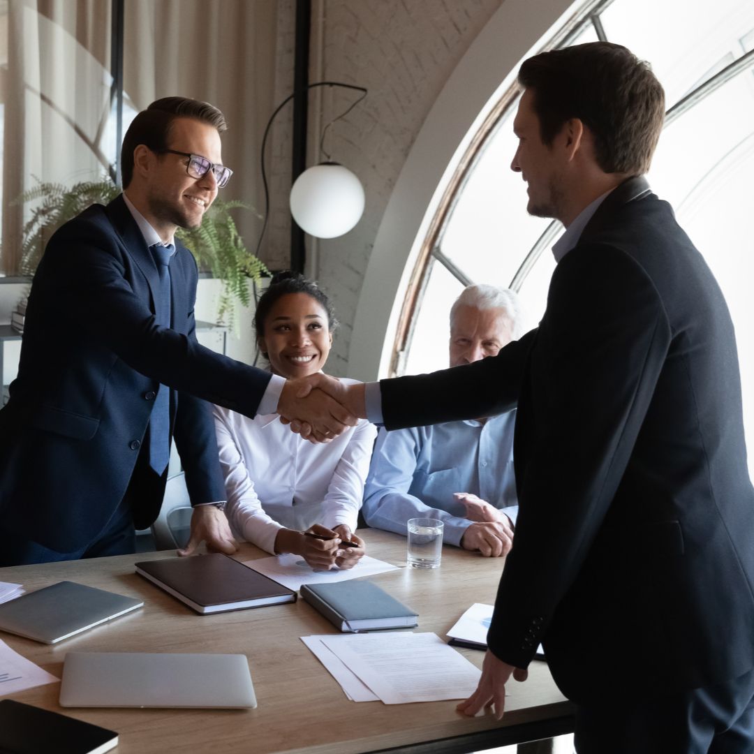 Two men shaking hands